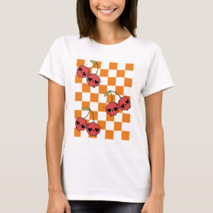 Cherry Skull Chequerboard – Sweet but Deadly T-Shirt