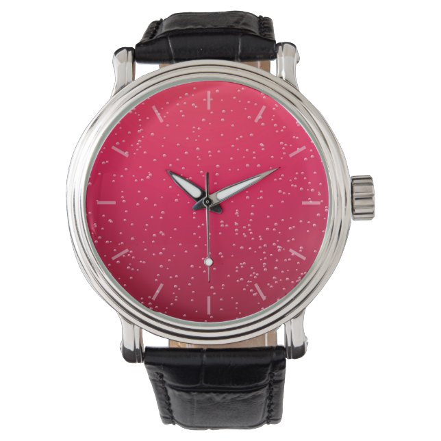 Cherry Soda with Tiny Bubbles Background Art Watch (Front)