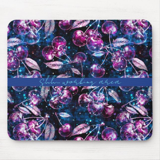 Cherry space trip editable personalisation mouse pad (Front)