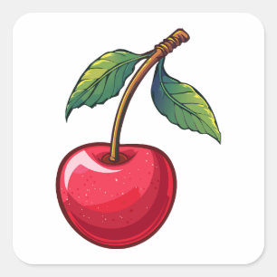 Cherry Square Sticker