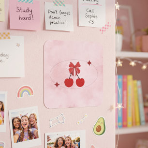 Cherry Square Sticker