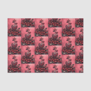 Cherry Steampunk Valentine Tissue Paper
