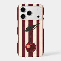 Cherry Stripe iPhone Case | Red Cream Stripes