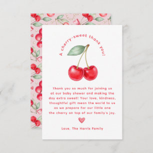 Cherry Sweet Baby Shower Thank You Card