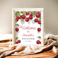 Cherry Sweet Baby Shower Welcome Foam Board
