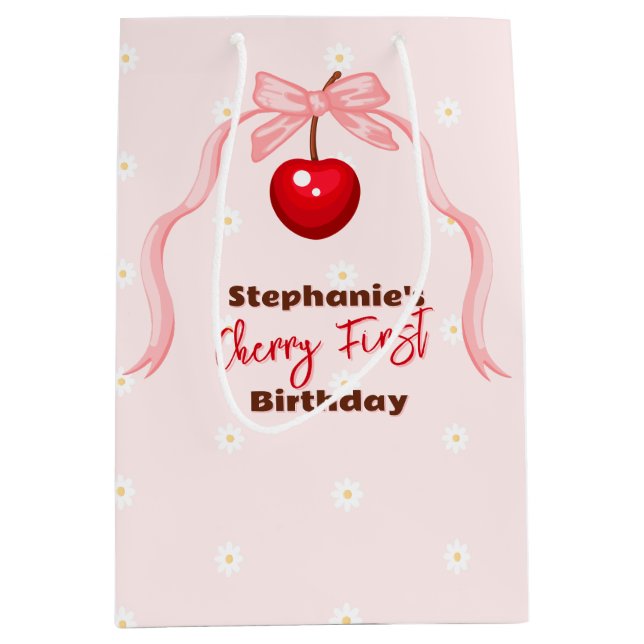 Cherry Sweet Birthday Medium Gift Bag (Front)