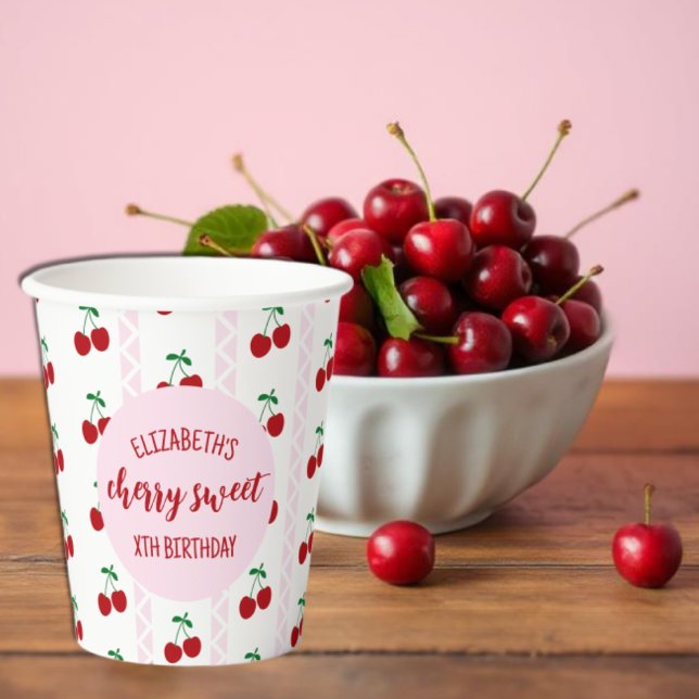 Cherry Sweet Birthday Paper Cups (Creator Uploaded)