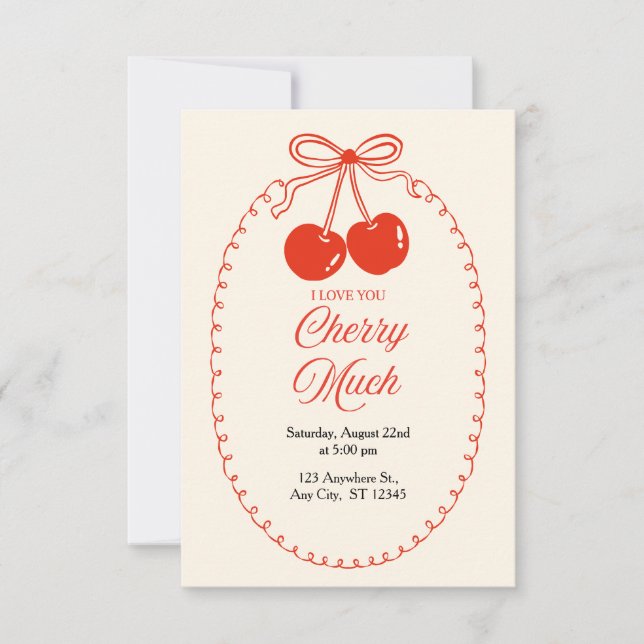 Cherry Sweet Celebration Invitation 🍒 (Front)