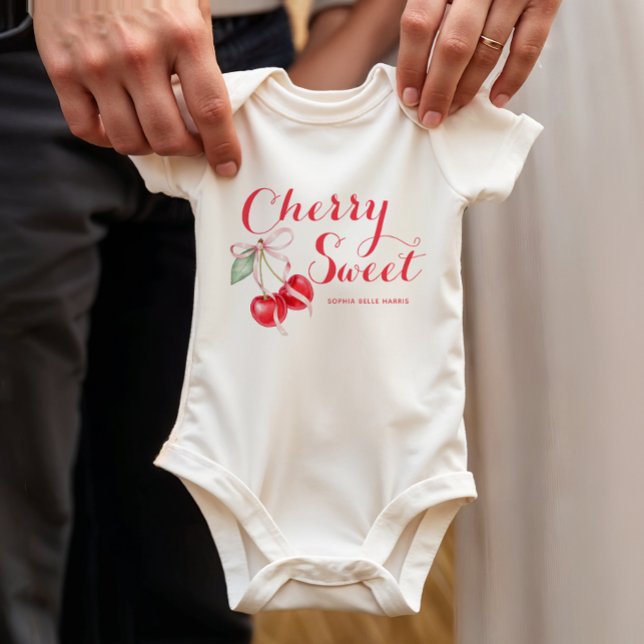Cherry Sweet Personalised  Baby Bodysuit (Cherry Baby Bodysuit)