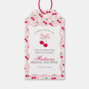 Cherry Sweet Pink Coquette Bow Bridal Shower Favou Gift Tags