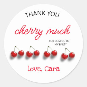 Cherry Theme Baby Birthday Party Classic Round Sticker
