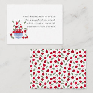 Cherry Theme Watercolor Books for Baby Enclosure Card
