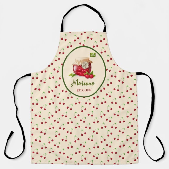 Cherry Themed Custom Kitchen Apron (Front)
