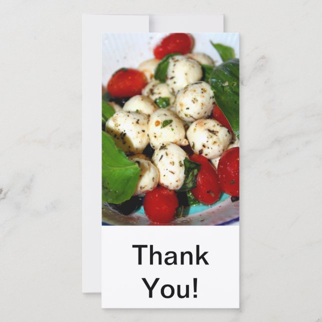 Cherry Tomato and Mozzarella Salad Thank You Card (Front)