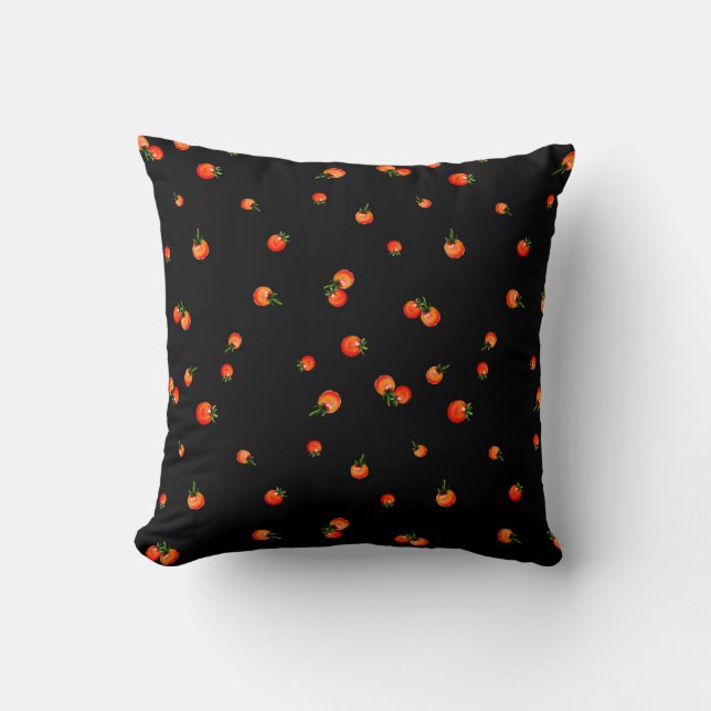 Cherry tomatoes illustration. Watercolor seamless  Cushion (Front)