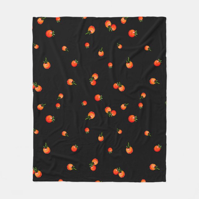 Cherry tomatoes illustration. Watercolor seamless  Fleece Blanket (Front)