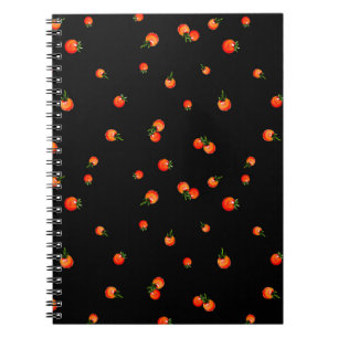 Cherry tomatoes illustration. Watercolor seamless  Notebook