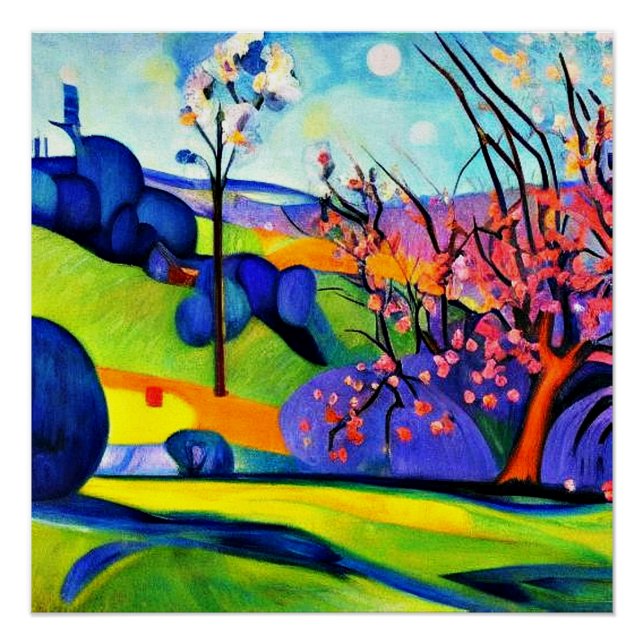 Cherry tree among rocks poster (Front)