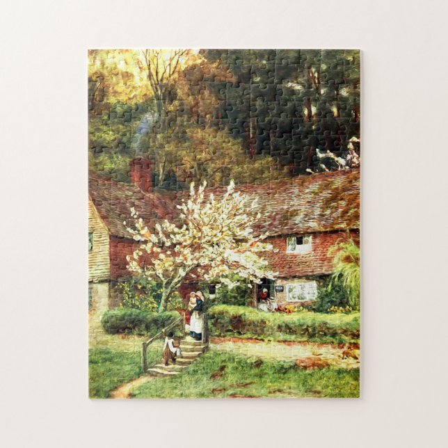 Cherry-tree Cottage Chiddingfold Helen Allingham Jigsaw Puzzle (Vertical)