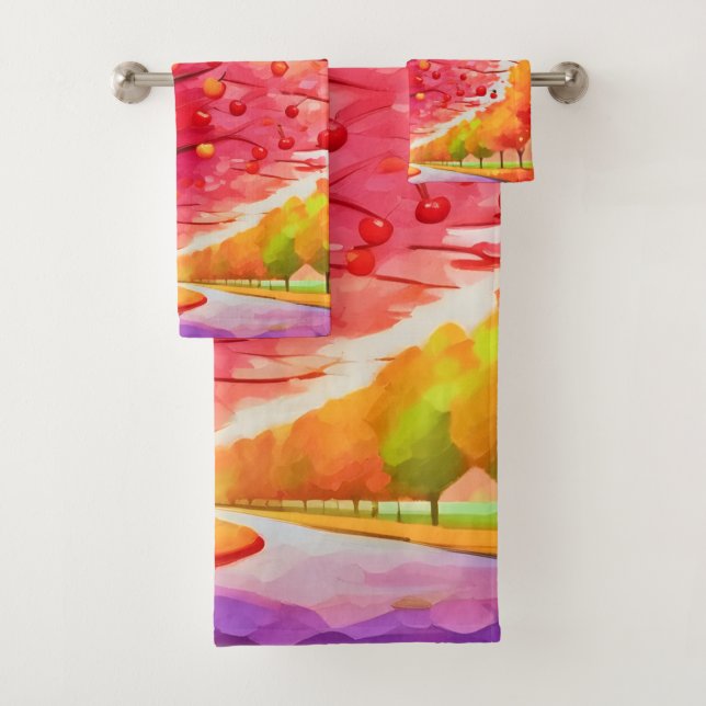 Cherry Tree Lane Bath Towel Set (Insitu)