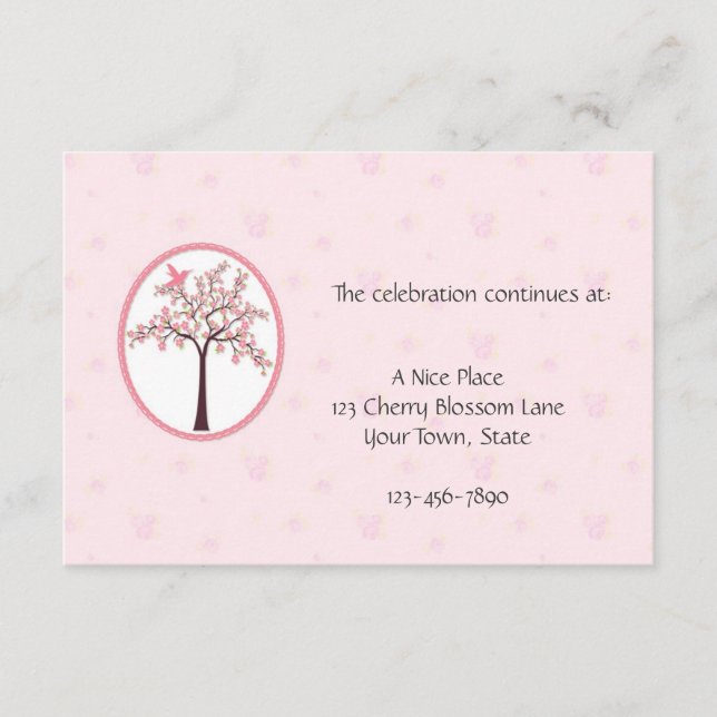 Cherry Tree Pink Reception Card (Front)