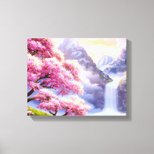 "Cherry Trees on the Riverbank I" Canvas Print