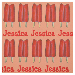 Cherry Twin Pop Red Popsicle Ice Lollies Summer Fabric