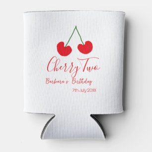 Cherry two 2nd birthday red cherry kids simple can cooler
