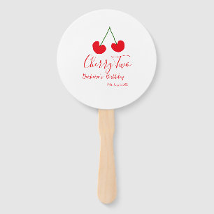 Cherry two 2nd birthday red cherry kids simple  hand fan
