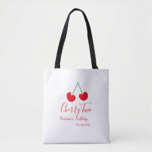 Cherry two 2nd birthday red cherry kids simple tote bag
