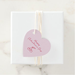 Cherry Valentines Day Pink Favour Tags