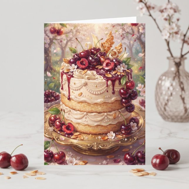 Cherry Vanilla Cake | Happy Birthday Aunt Card (Creator Uploaded)