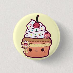 Cherry Vanilla Cupcake 3 Cm Round Badge