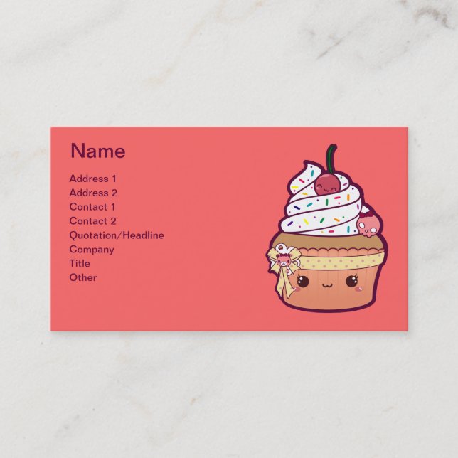 Cherry Vanilla Cupcake Business Card (Front)