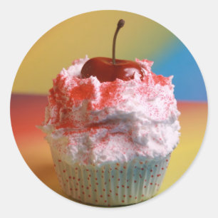 Cherry Vanilla Cupcake Classic Round Sticker