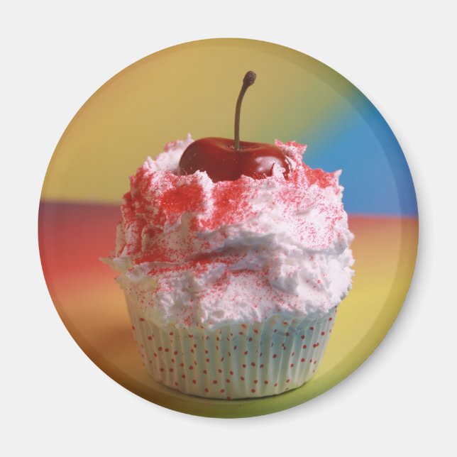 Cherry Vanilla Cupcake Magnet (Front)