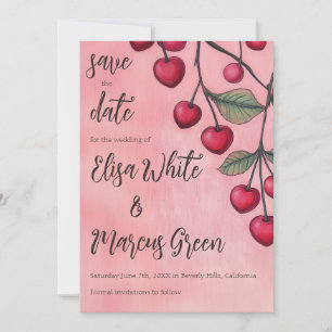 Cherry Vibes Custom Wedding Engagement Save The Date