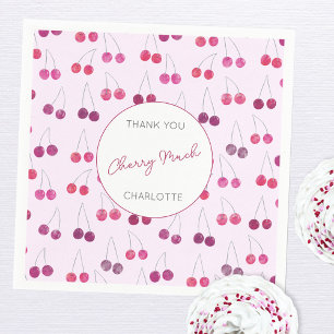 Cherry Watercolor Bridal Shower Personalised Napkin