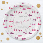 Cherry Watercolor Bridal Shower Personalised Paper Plate<br><div class="desc">Cute and modern watercolor cherries Thank You Cherry Much personalised party design. Customise the text to suit your celebration. Original art by Nic Squirrell</div>