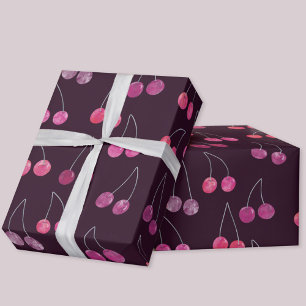Cherry Watercolor Pattern Wrapping Paper