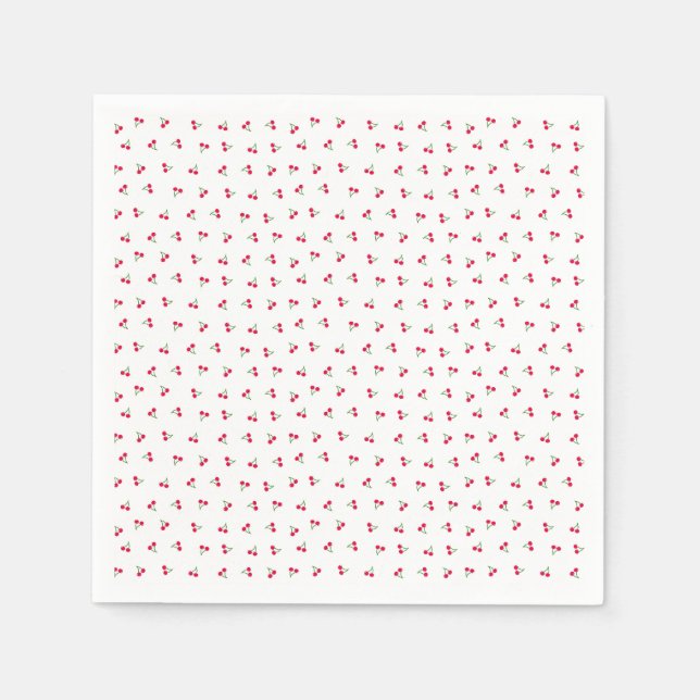 Cherry (white) Standard Cocktail Napkin (Front)