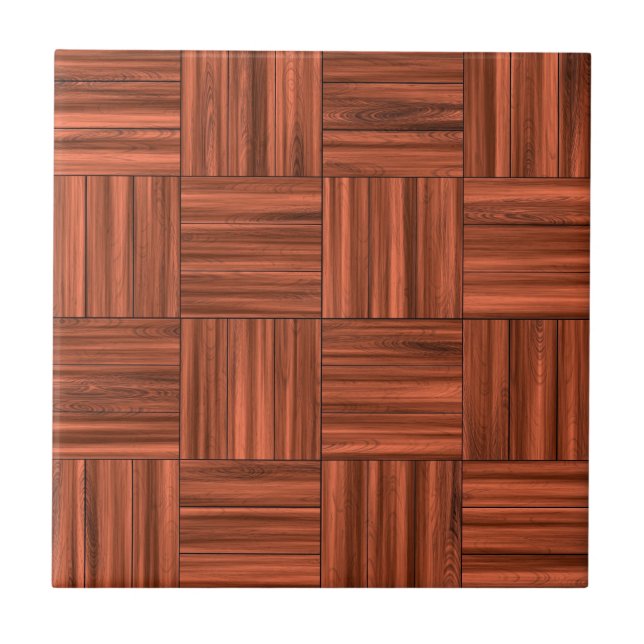 Cherry Wood Parquet Floor Pattern Tile (Front)
