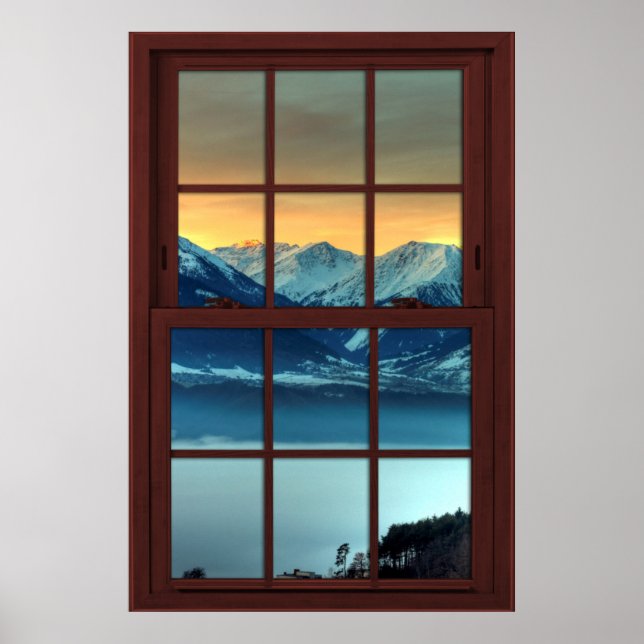 Cherry Wood Picture Window Mountain View 1 of 3 Poster (Front)