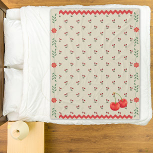Cherry Zig Zag Fleece Blanket