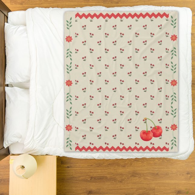 Cherry Zig Zag Fleece Blanket (Creator Uploaded)