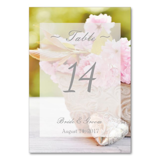 Cherryblossoms Flower Floral Wedding Table Number (Front)
