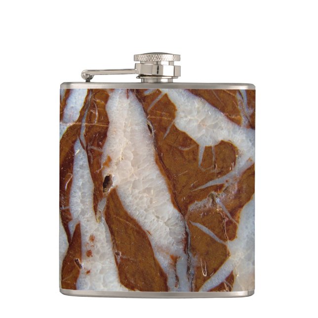 Chert with Quartz Vein Geology Hip Flask (Front)