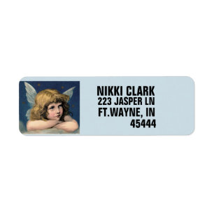 CHERUB ANGEL GIRL RETURN ADDRESS LABELS
