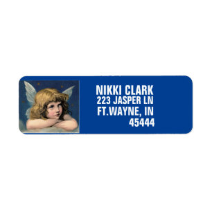 CHERUB ANGEL GIRL RETURN ADDRESS LABELS
