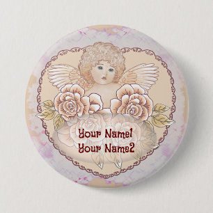 Cherub Angel Heart 7.5 Cm Round Badge